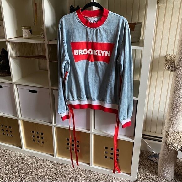 Limited Edition DFBK Defend Brooklyn Denim Crewneck w Zippers RARE - Picture 15 of 16